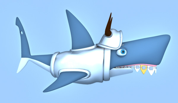 maya shark cartoon - cartoon shark by Darko Krstevski
